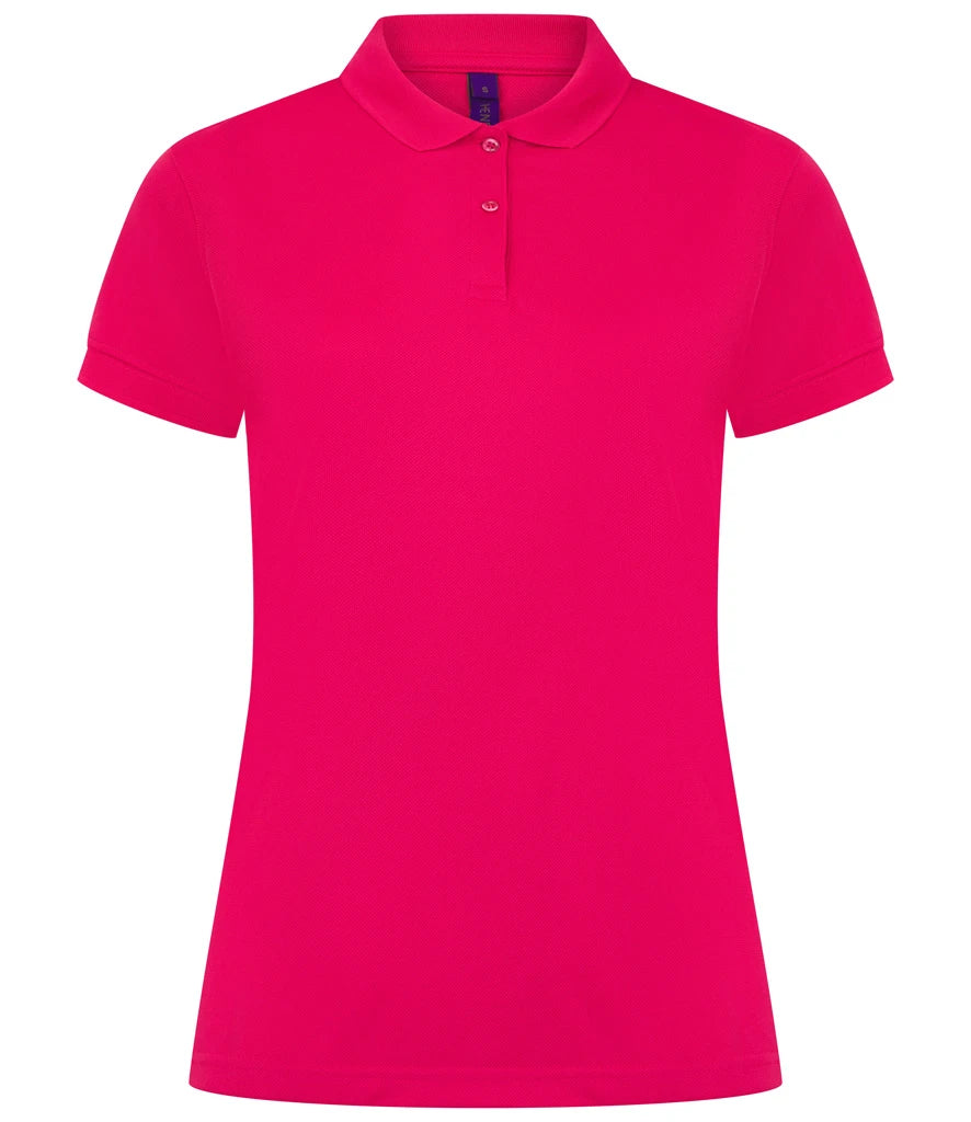 Henbury Ladies Coolplus® Wicking Piqué Polo Shirt — Bright Pink