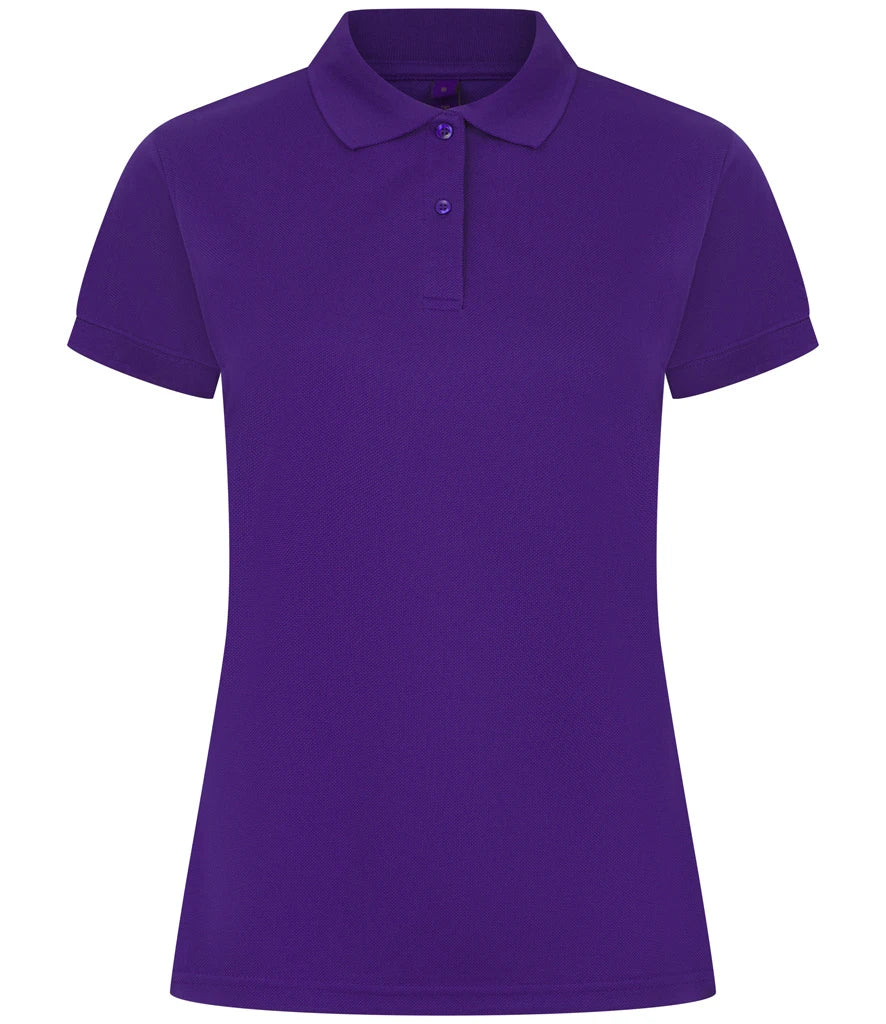 Henbury Ladies Coolplus® Wicking Piqué Polo Shirt — Bright Purple