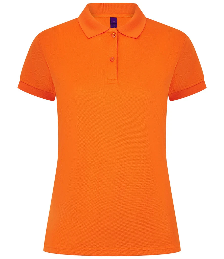 Henbury Ladies Coolplus® Wicking Piqué Polo Shirt — Bright Orange