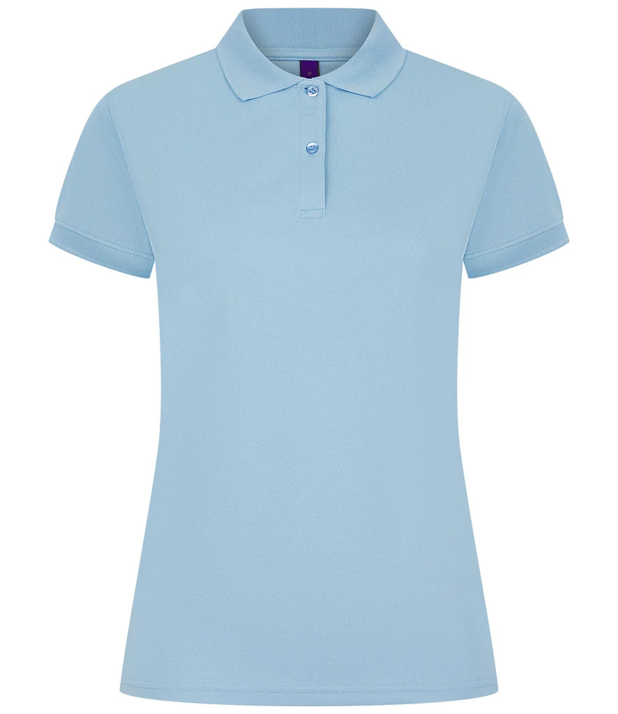 Henbury Ladies Coolplus® Wicking Piqué Polo Shirt — Light Blue