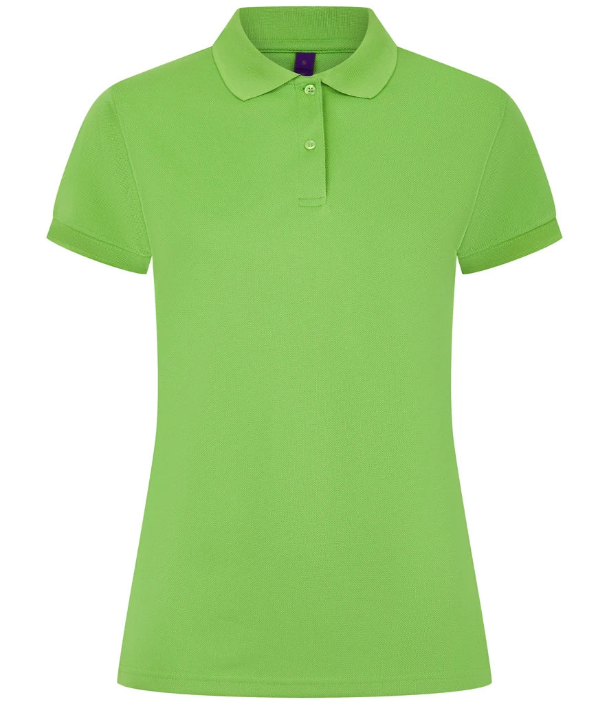 Henbury Ladies Coolplus® Wicking Piqué Polo Shirt — Lime Green