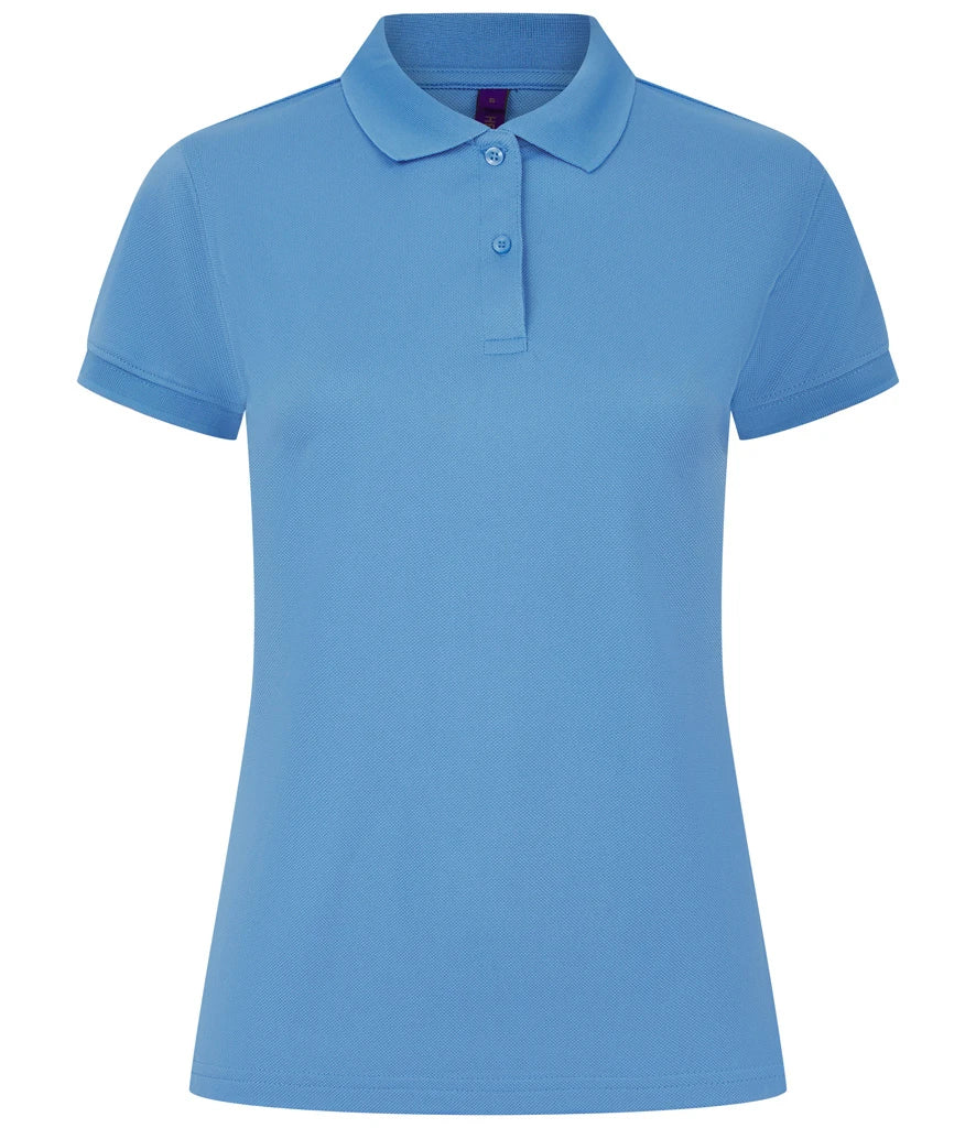 Henbury Ladies Coolplus® Wicking Piqué Polo Shirt — Mid Blue