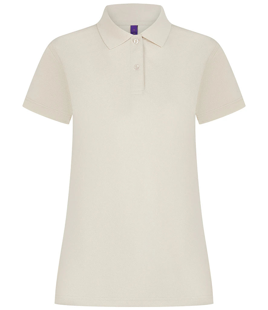 Henbury Ladies Coolplus® Wicking Piqué Polo Shirt — Natural
