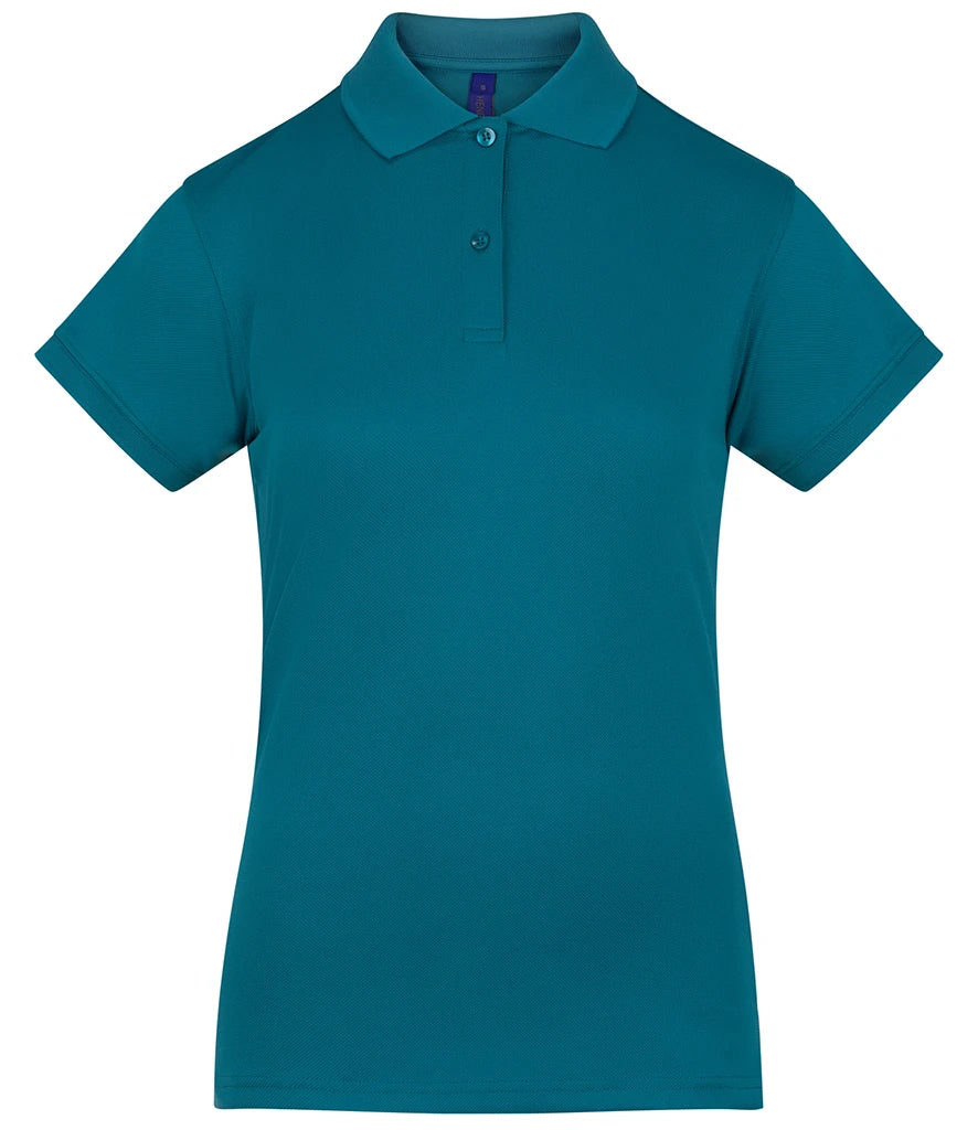 Henbury Ladies Coolplus® Wicking Piqué Polo Shirt — Teal