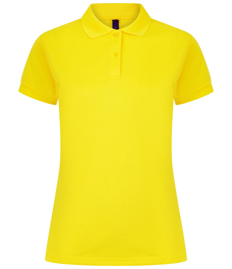 Henbury Ladies Coolplus® Wicking Piqué Polo Shirt — Yellow