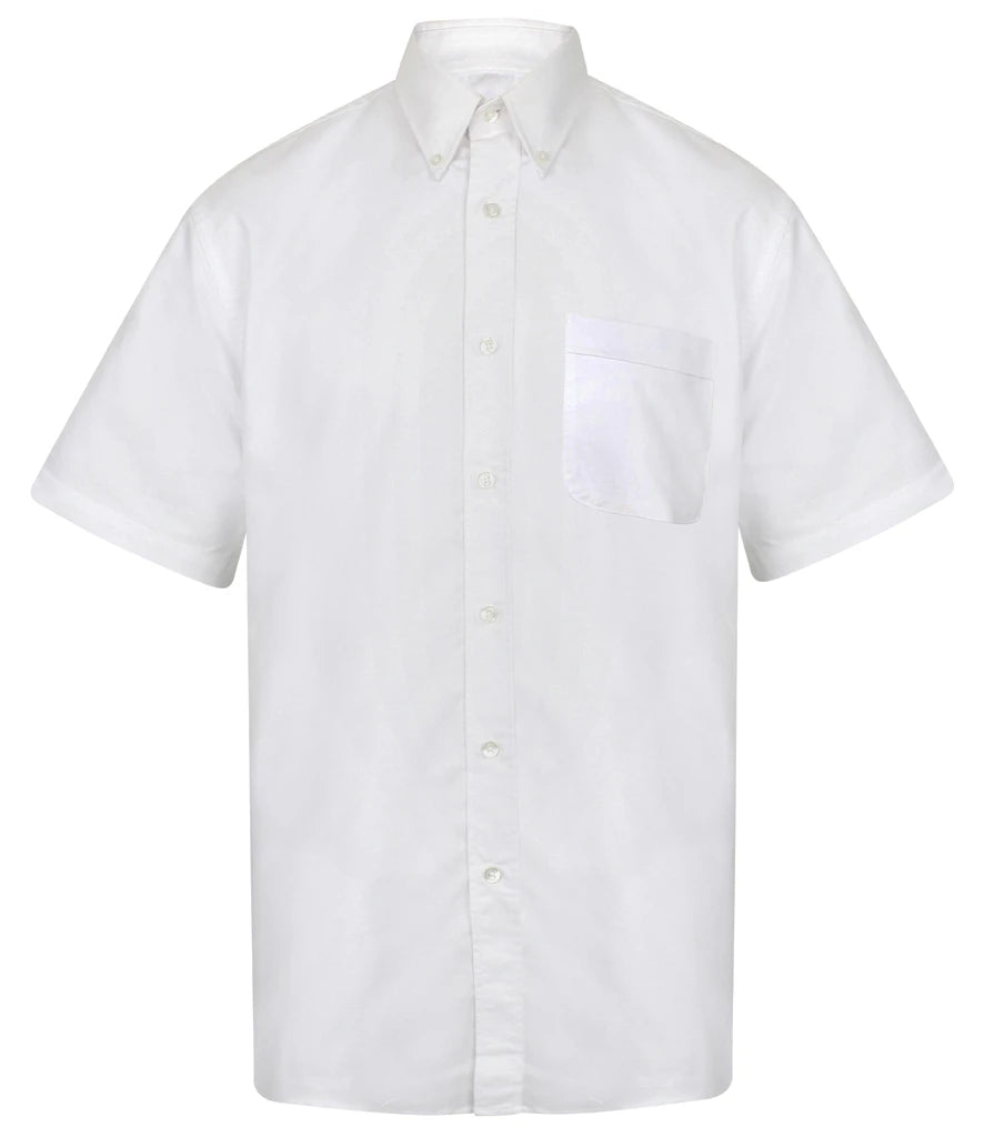 Henbury Short Sleeve Classic Oxford Shirt — White