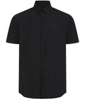 Henbury Short Sleeved Cotton Feel Coolplus® Shirt — Black