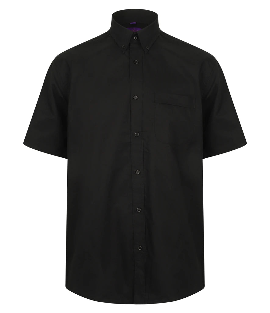 Henbury Short Sleeve Wicking Shirt — Black