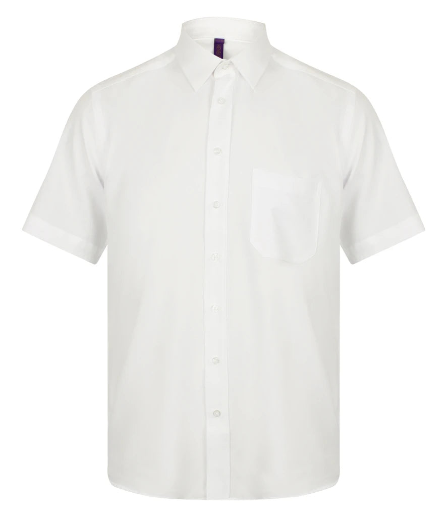 Henbury Short Sleeve Wicking Shirt — White