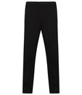 Henbury Stretch Flex Waistband Chino Trousers — Black