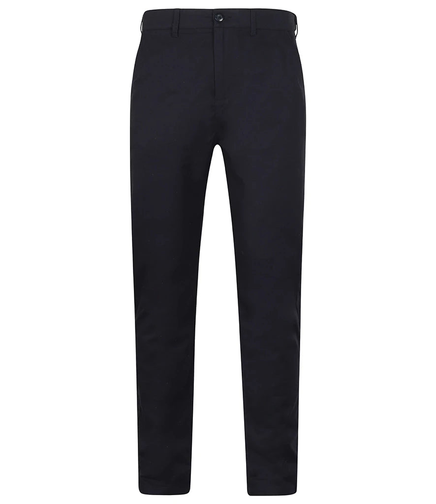Henbury Stretch Flex Waistband Chino Trousers — Navy