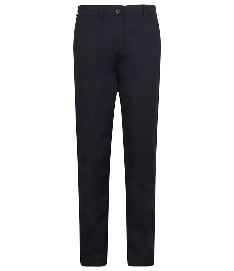 Henbury Ladies Stretch Chino Trousers — Navy