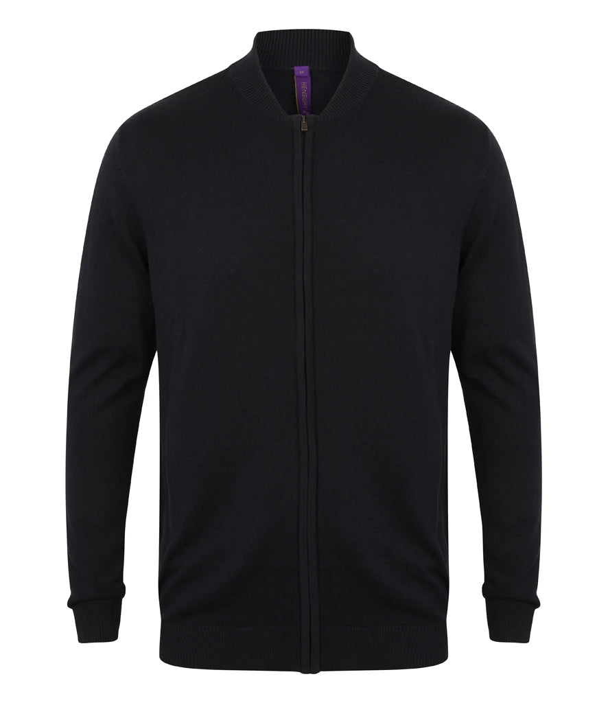Henbury Unisex Zip Through Cardigan — Navy