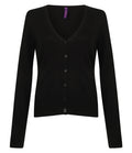 Henbury Ladies Lightweight V Neck Cardigan — Black