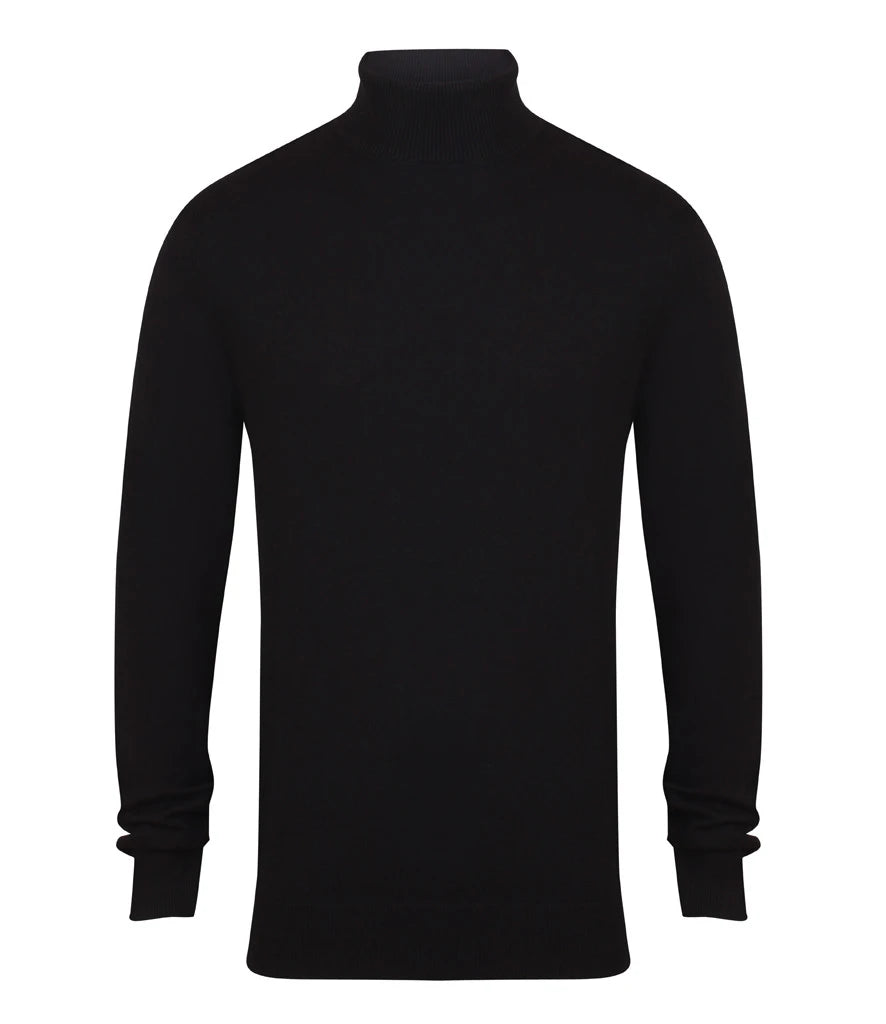 Henbury Roll Neck Sweater — Black