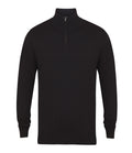 Henbury Zip Neck Sweater — Black