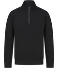 Henbury Unisex Sustainable 1/4 Zip Sweatshirt — Black