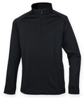 Henbury Zip Neck Wicking Top — Black