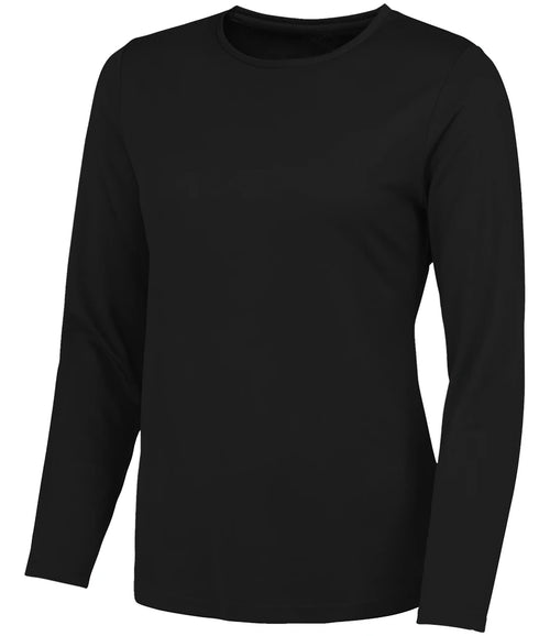 AWDis Ladies Cool Long Sleeve T-Shirt — Jet Black