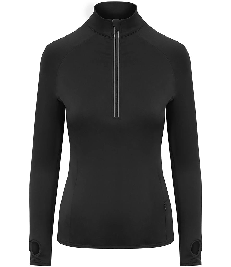 AWDis Ladies Cool-Flex™ Half Zip Top — Jet Black