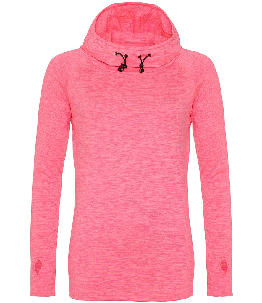 AWDis Ladies Cool Cowl Neck Top — Electric Pink Melange