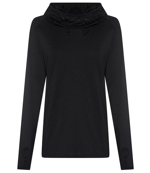 AWDis Ladies Cool Cowl Neck Top — Jet Black