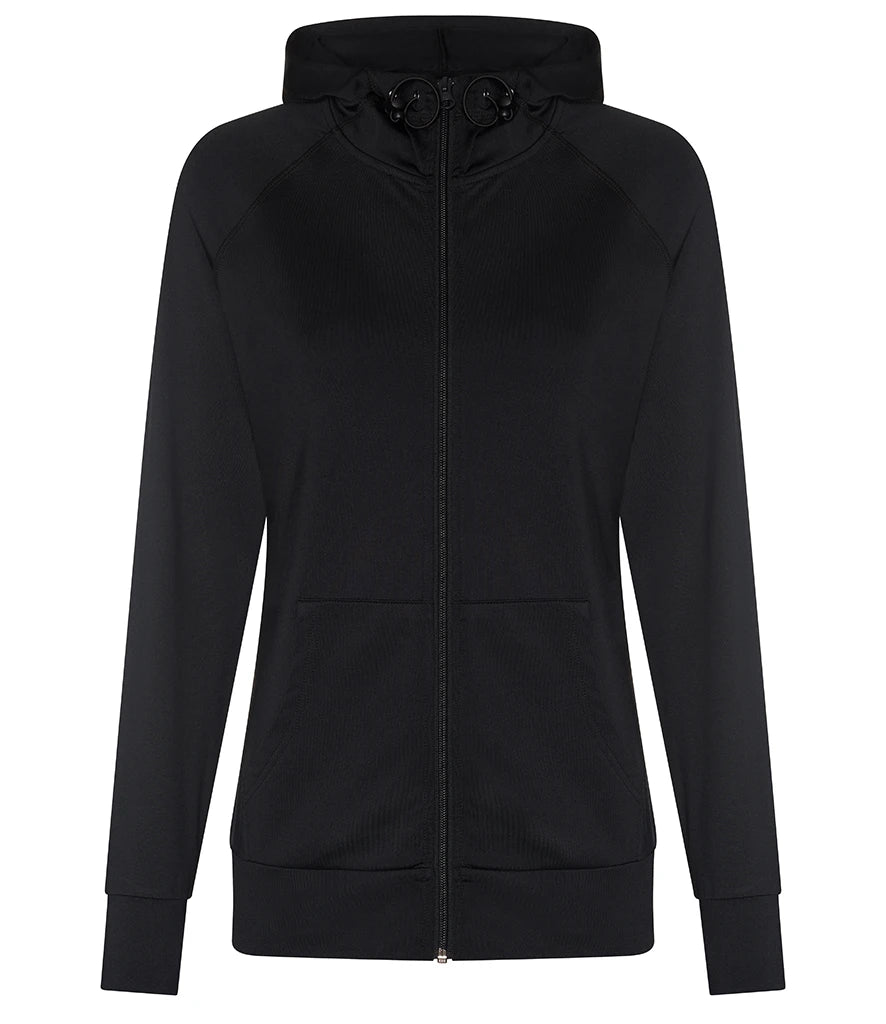 AWDis Ladies Cool Contrast Zoodie — Jet Black