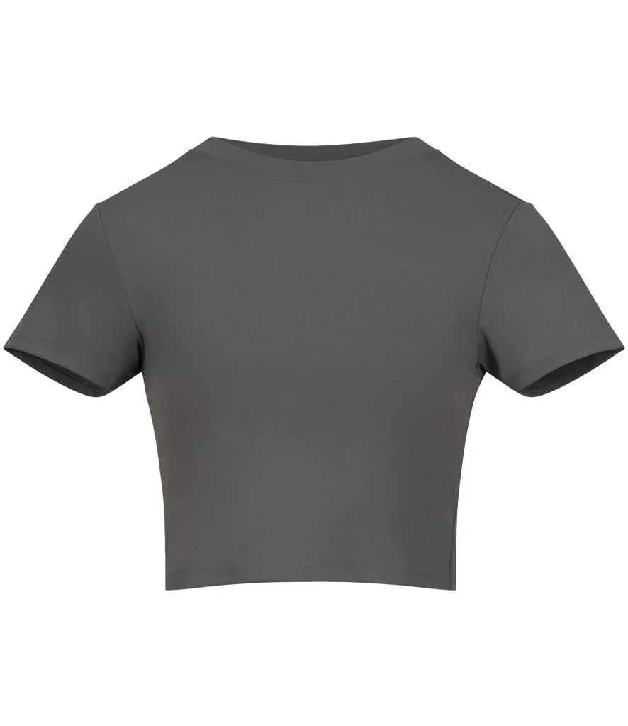 AWDis Ladies Cool Recycled Cropped T-Shirt — Platinum Grey