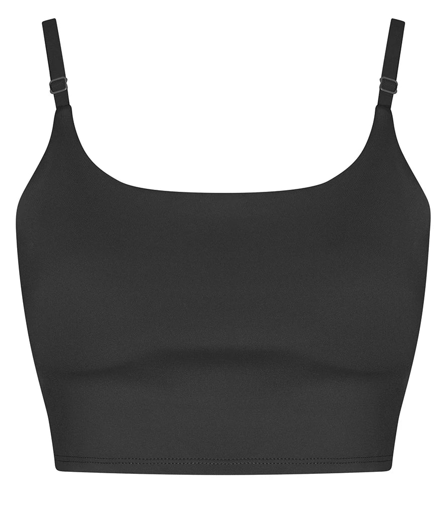 AWDis Ladies Cool Recycled Tech Sports Bra — Jet Black