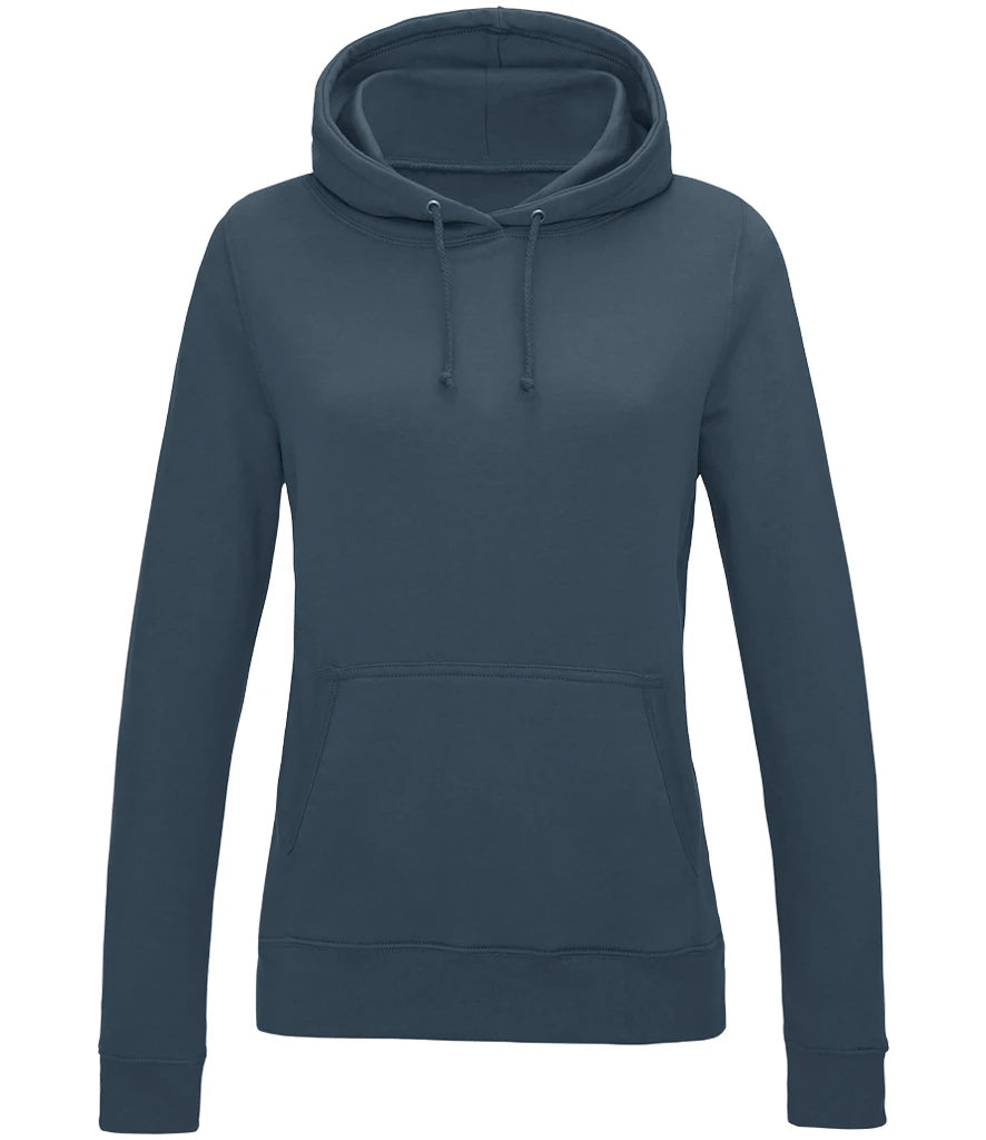 AWDis Just Hoods Fitted College Hoodie in Airforce Blue, front view