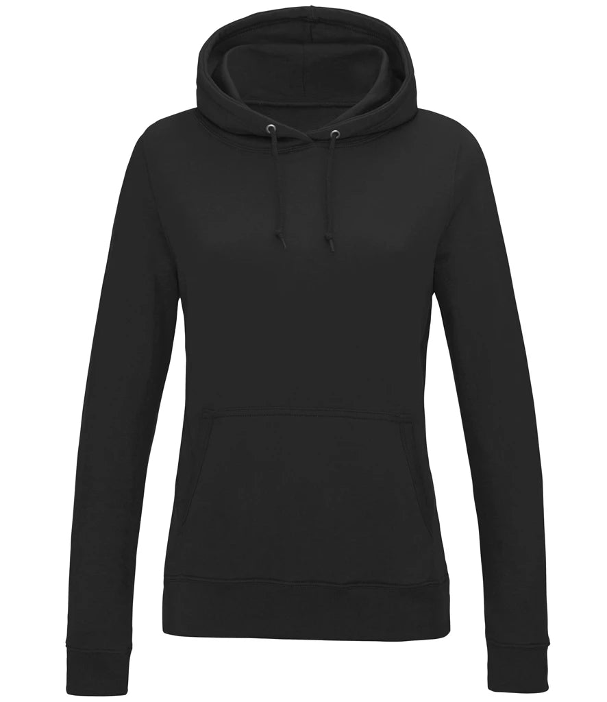AWDis Just Hoods Fitted College Hoodie in Black Smoke, front view