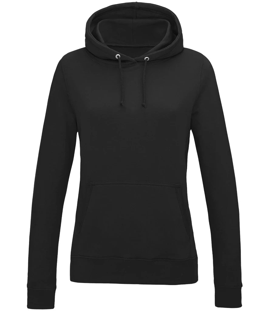 AWDis Just Hoods Fitted College Hoodie in Jet Black, front view