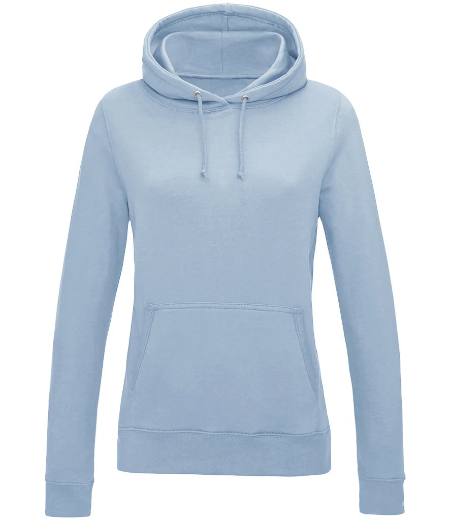 AWDis Just Hoods Fitted College Hoodie in Sky Blue, front view