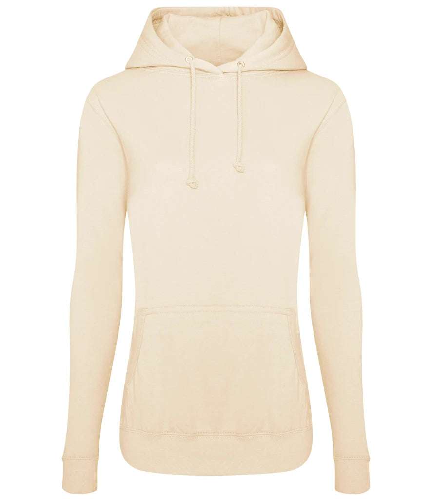 AWDis Just Hoods Fitted College Hoodie in Vanilla Milkshake, front view
