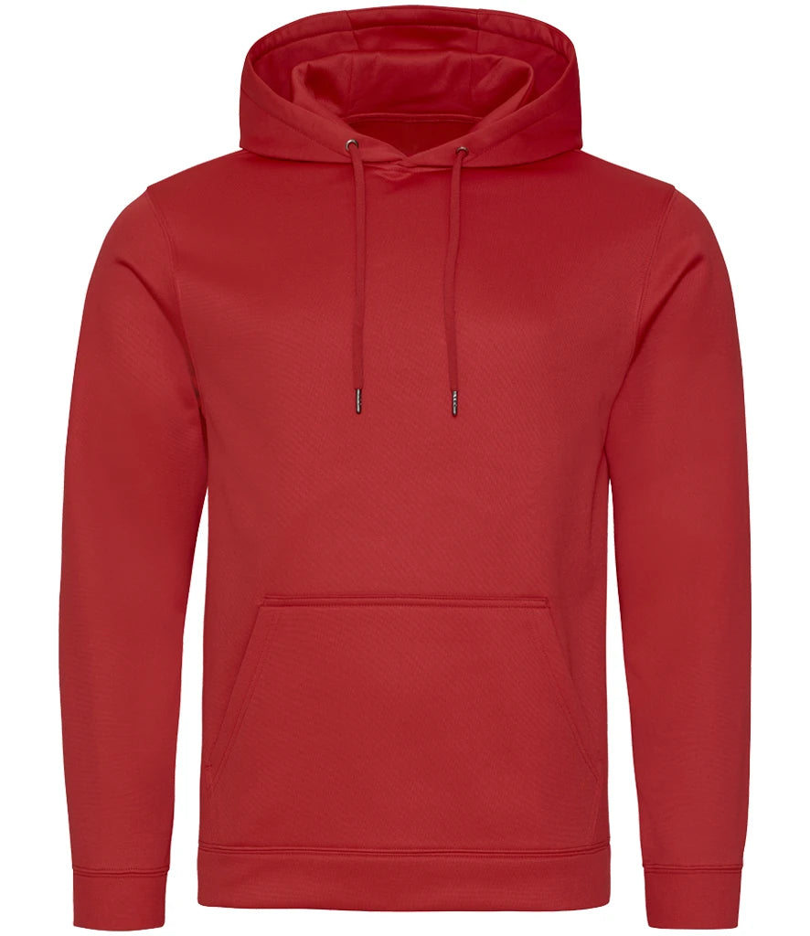 AWDis Just Hoods Contrast Zip Hoodie in Fire Red, front view