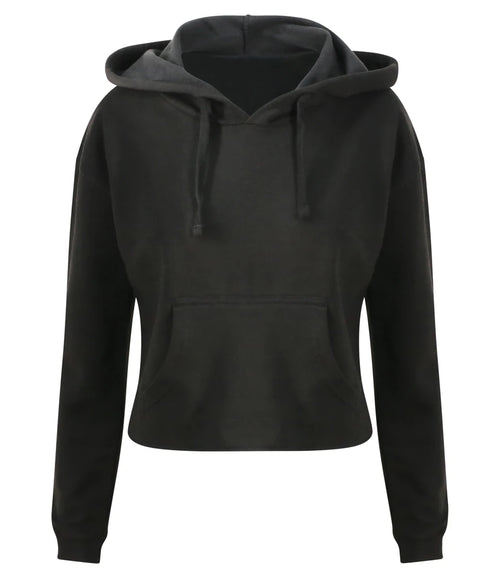 AWDis Ladies Cropped Hoodie — Jet Black