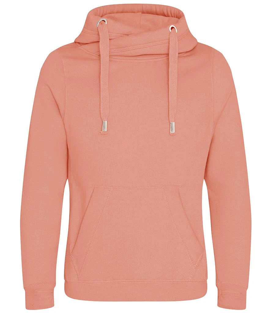 AWDis Cross Neck Hoodie — Dusty Pink