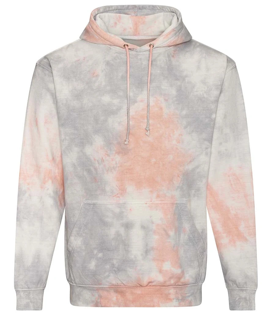 AWDis Tie-Dye Hoodie — Grey Pink Marble
