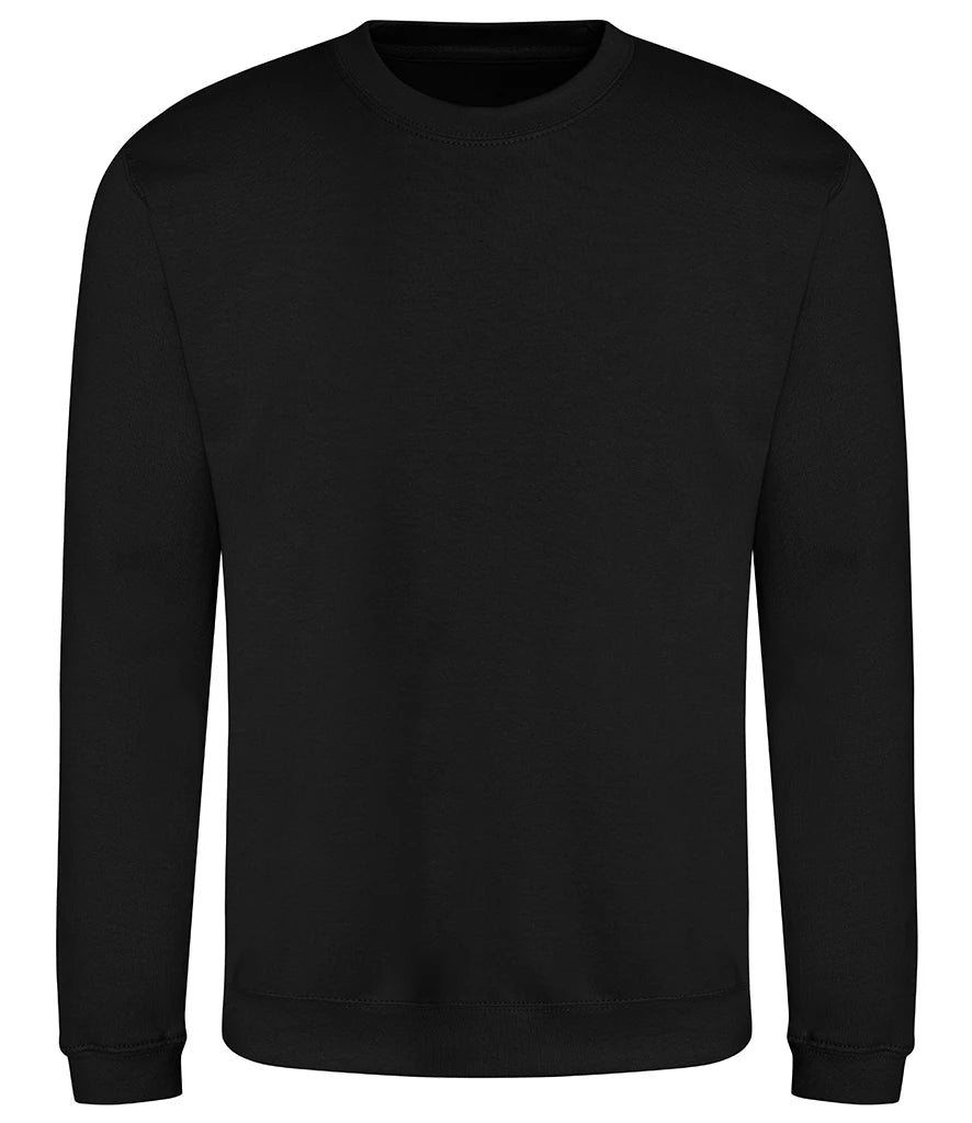 AWDis Just Hoods Sweatshirt in Deep Black, front view