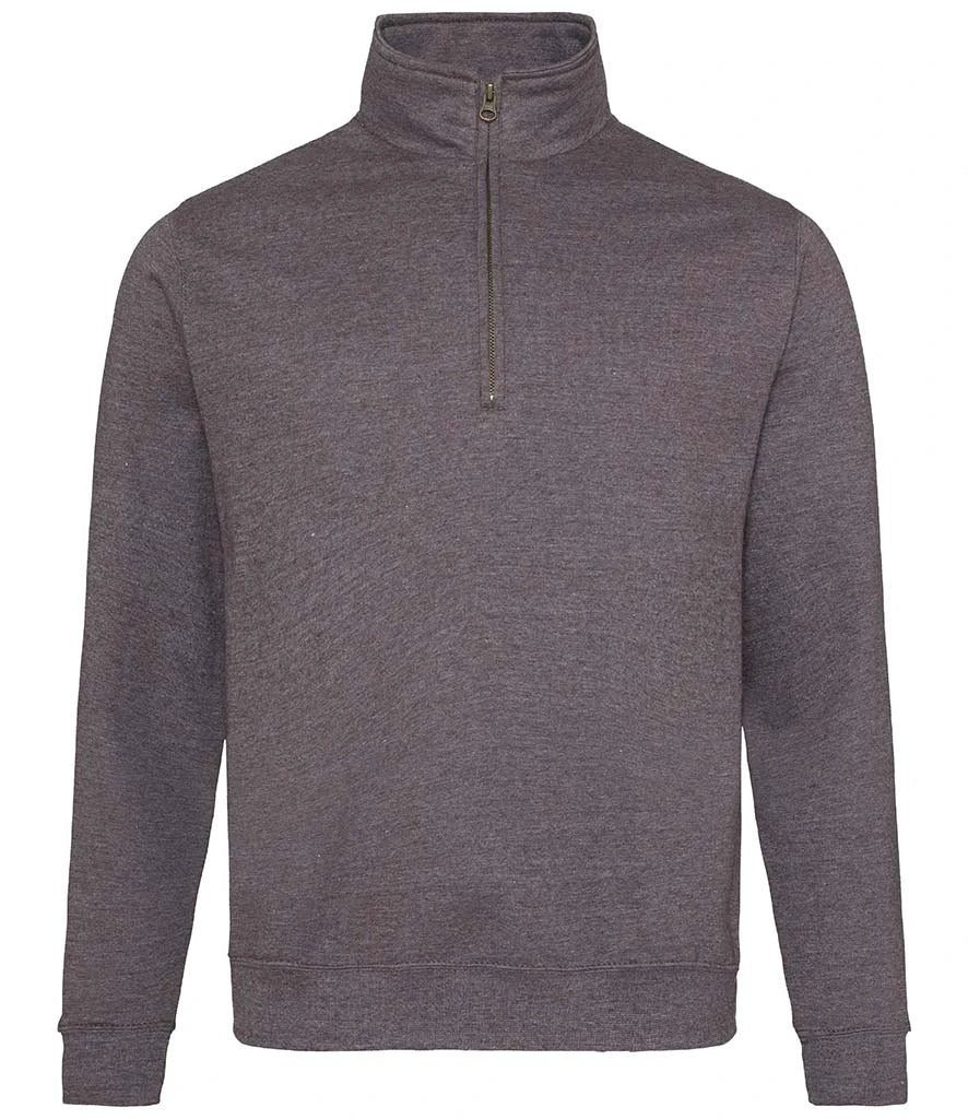 AWDis Sophomore Zip Neck Sweatshirt — Charcoal
