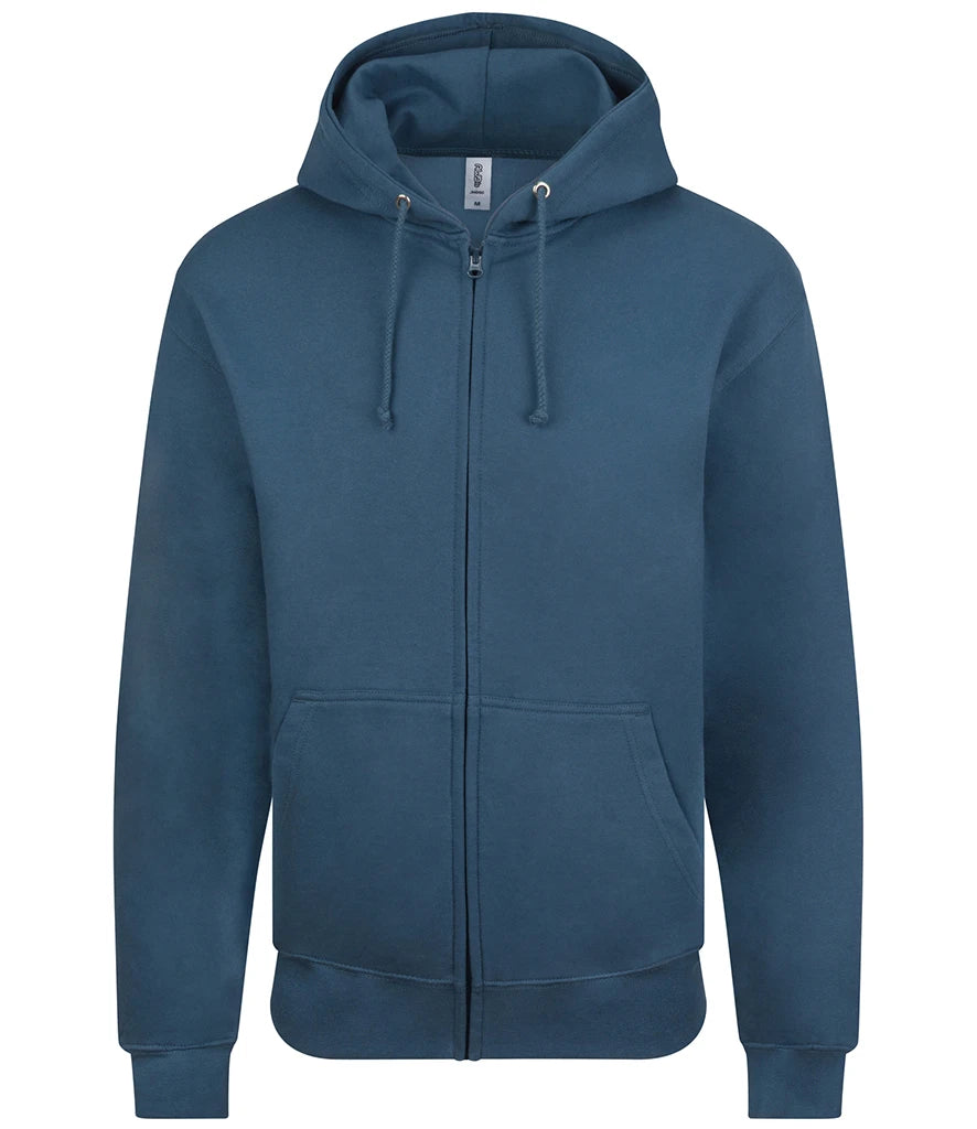 AWDis Just Hoods Zoodie Zip Hoodie in Airforce Blue, front view