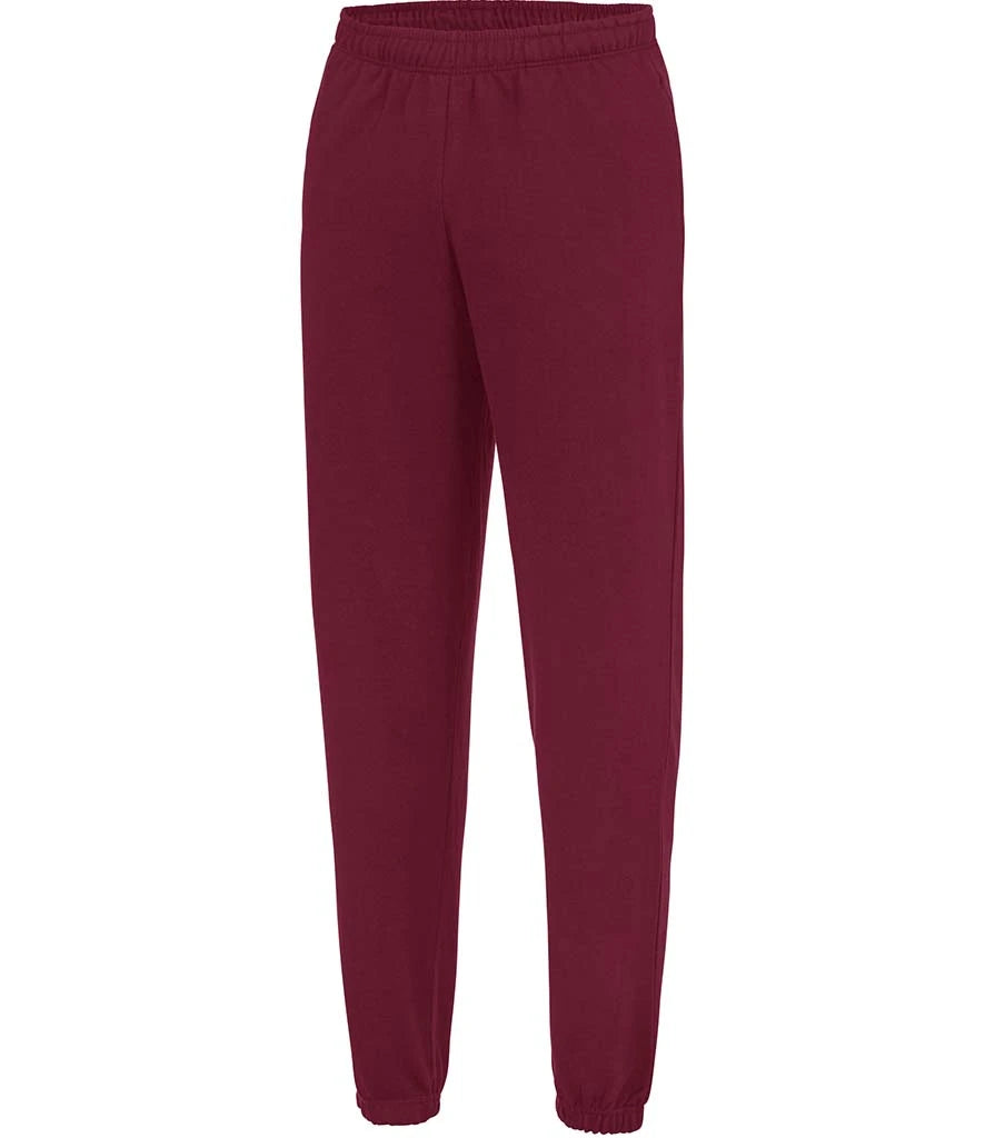 AWDis Just Hoods Tapered Jogger Pants in Burgundy, front view