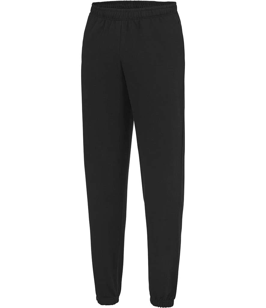 AWDis Just Hoods Tapered Jogger Pants in Jet Black, front view
