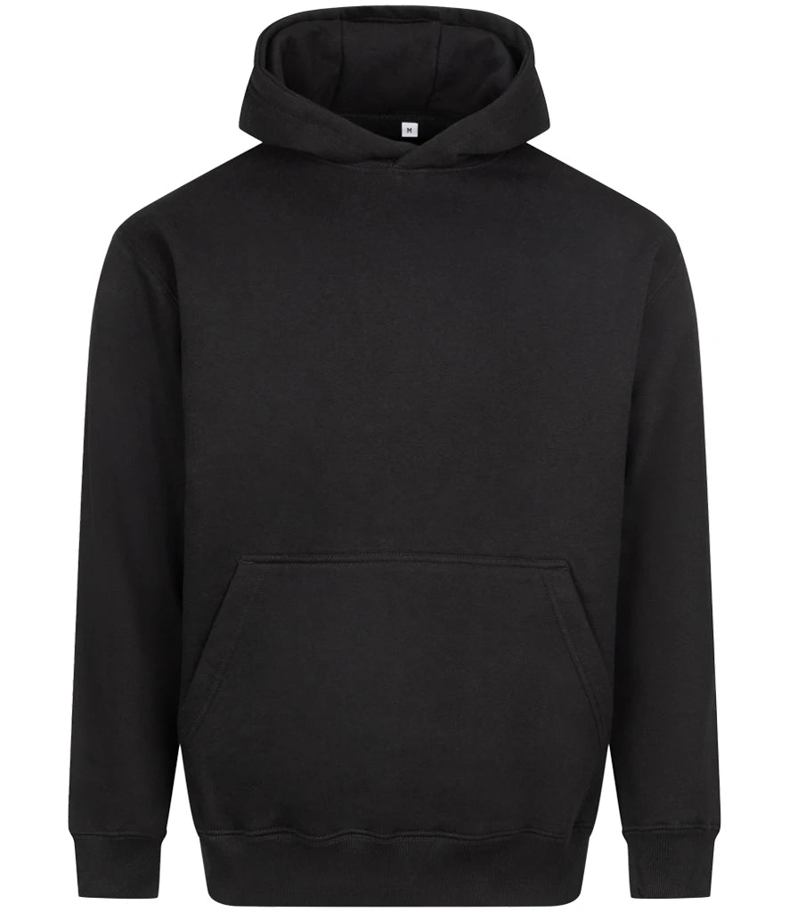 AWDis Just Hoods Organic Hoodie in Deep Black, front view