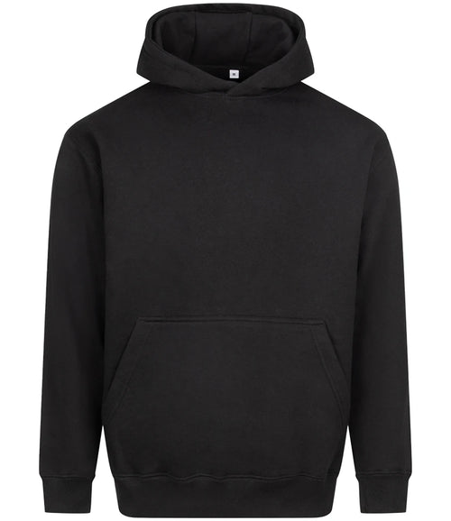 AWDis Just Hoods Organic Hoodie in Deep Black, front view