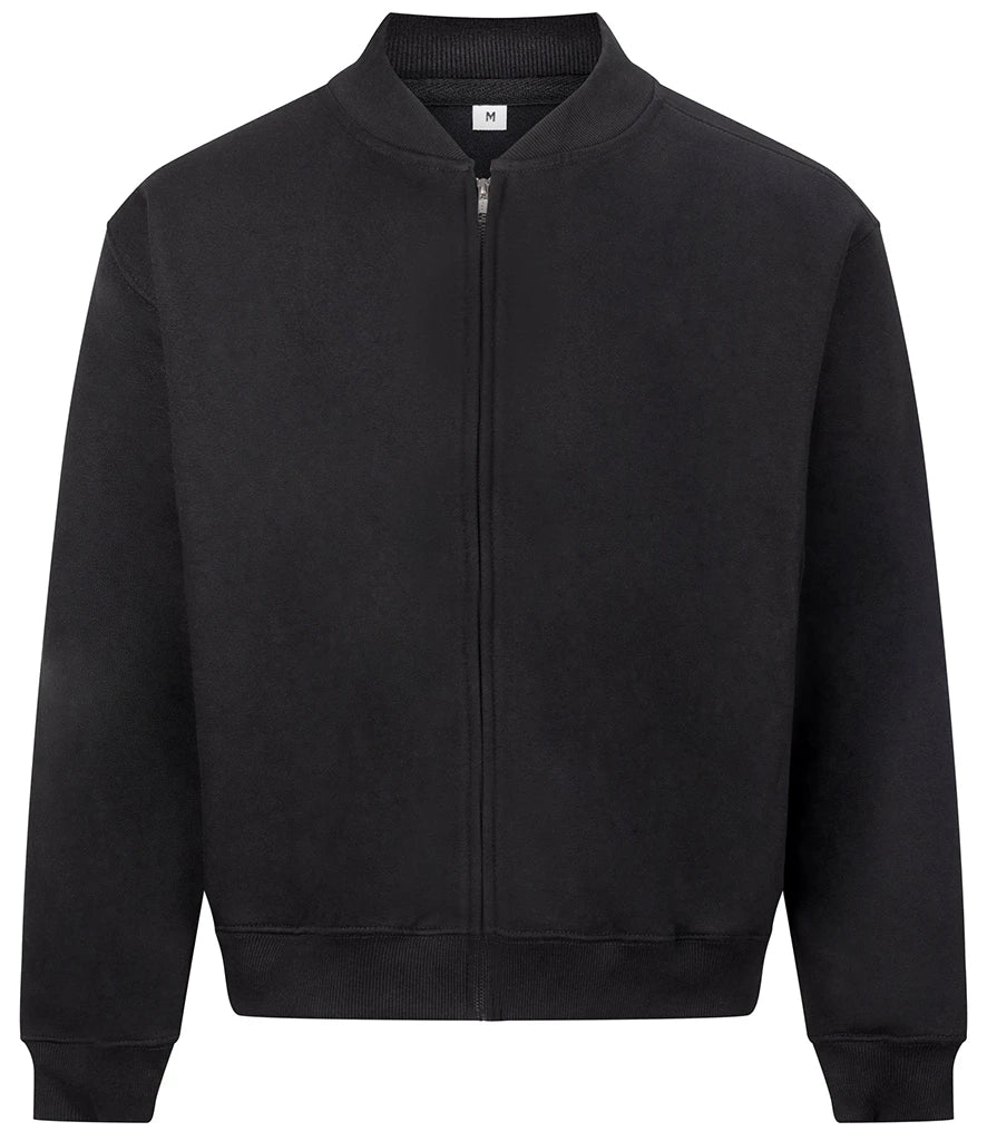 AWDis Just Hoods Zip Through Jacket in Deep Black, front view