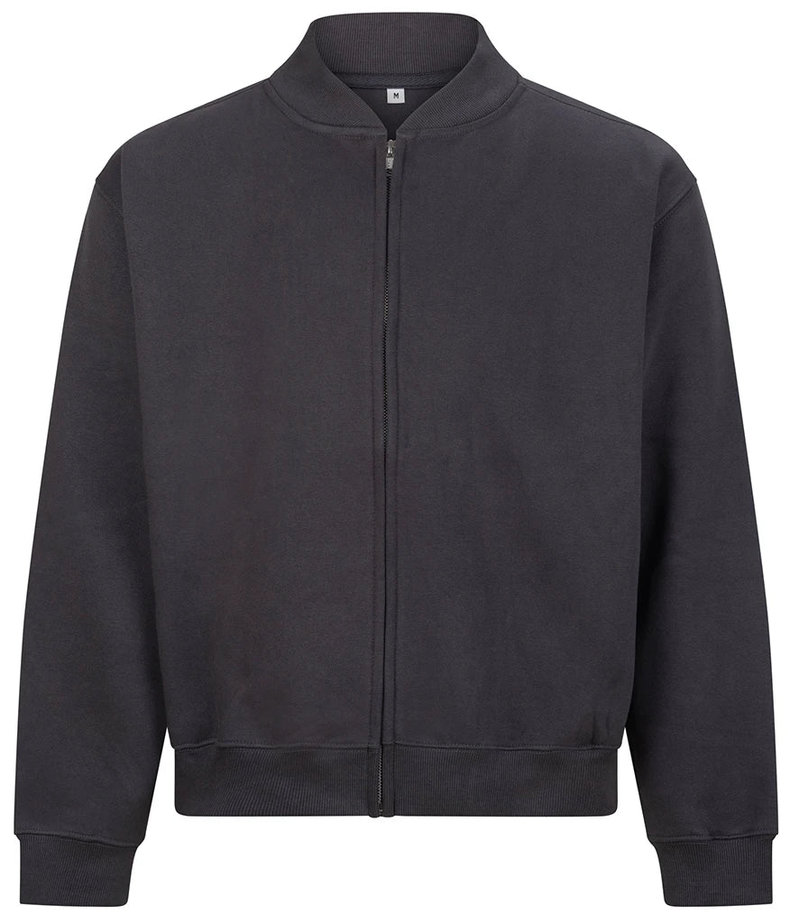 AWDis Just Hoods Zip Through Jacket in Solid Charcoal, front view