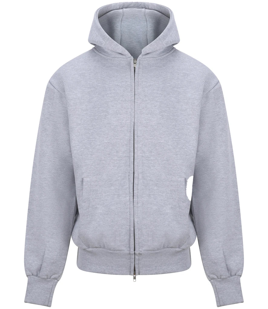 AWDis Just Hoods Oversized Hoodie in Heather Grey, front view