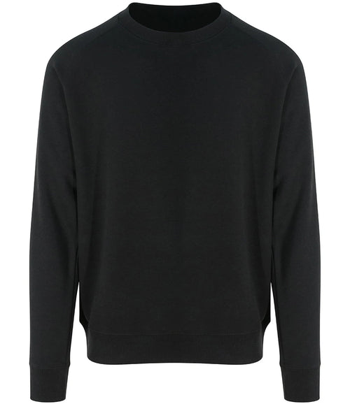 AWDis Just Hoods Crew Sweatshirt in Jet Black, front view