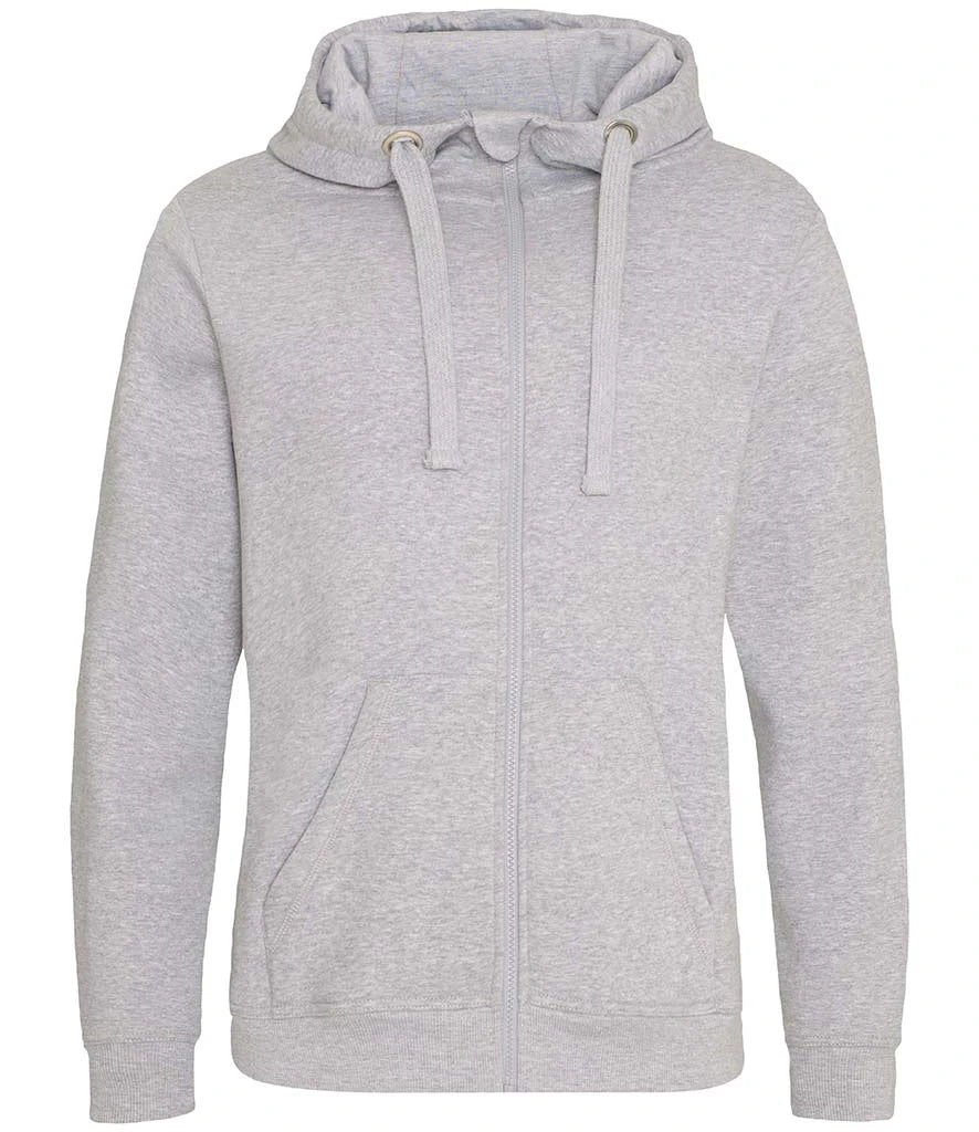 AWDis Just Hoods Heavyweight Hoodie in Heather Grey, front view